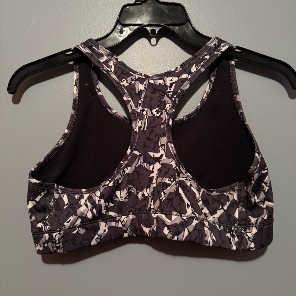 Nike Women's Abstract Black and White Sports Bra - Picture 2 of 5